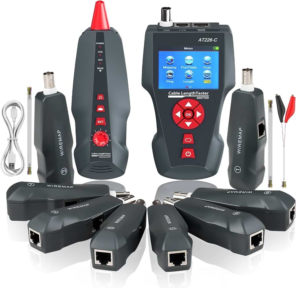 Netzwerktester Kabeltester AT226-C POE für RJ45/11,BNC,PING mit 8 Ke