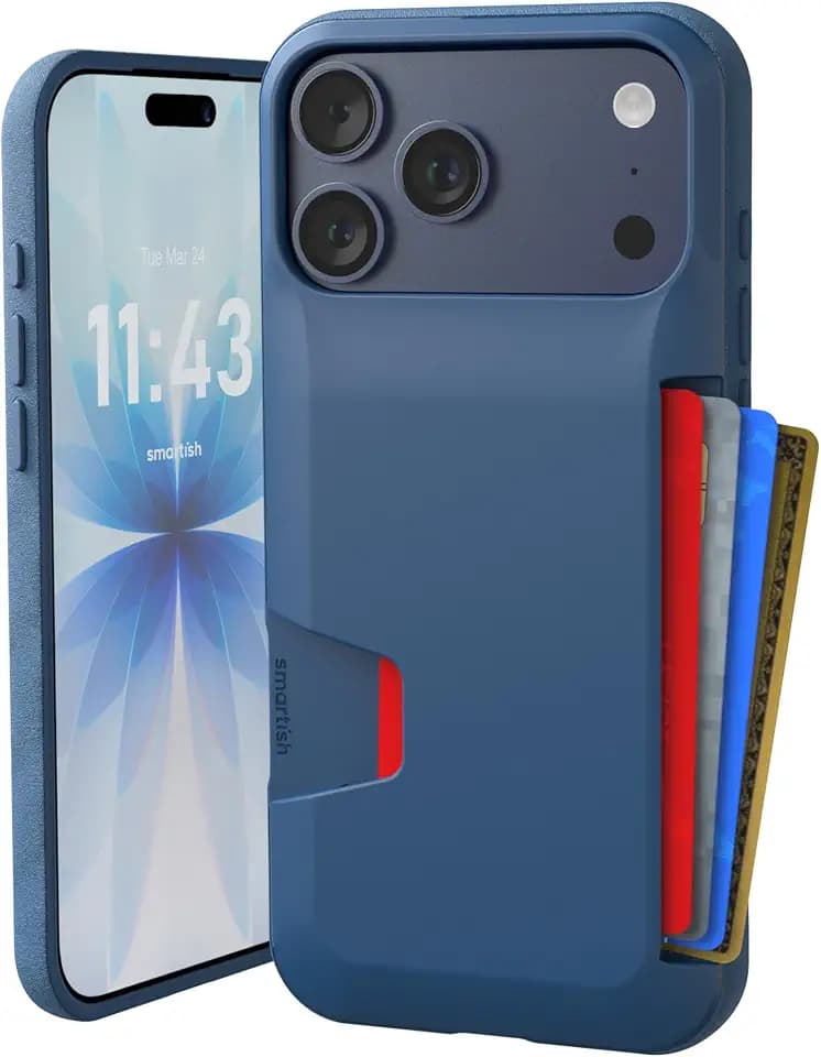 Smartish iPhone 18 Pro Max/17 Pro Max Wallet Case, Wallet Slayer V1, Blue