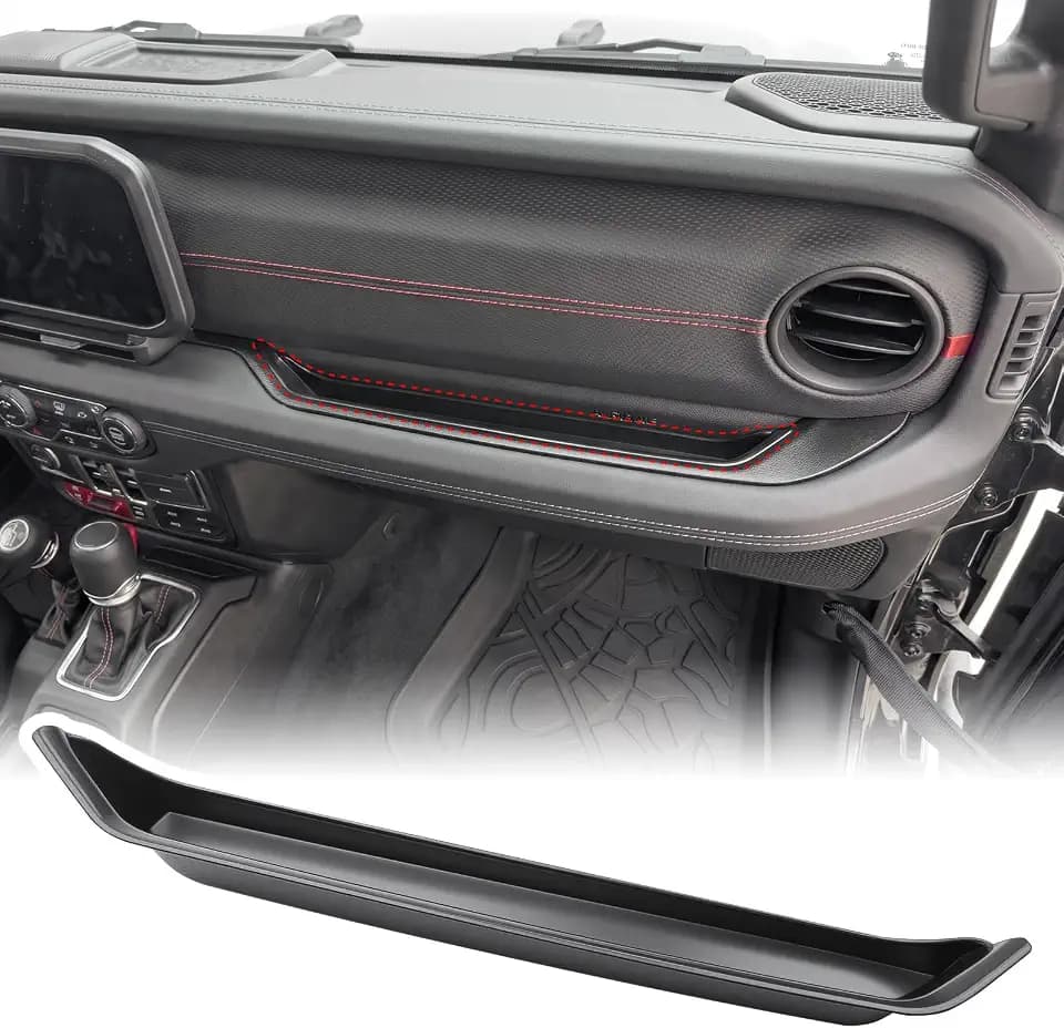 Grab Bar Tray for 2024-2026 Jeep Wrangler JL JLU 4XE/Gladiator JT Storage Bin Handle Organizer Grab Handle Box Passenger Side Grabtray for Wrangler&Gladiator Accessories(24+ Grab Bar Tray)