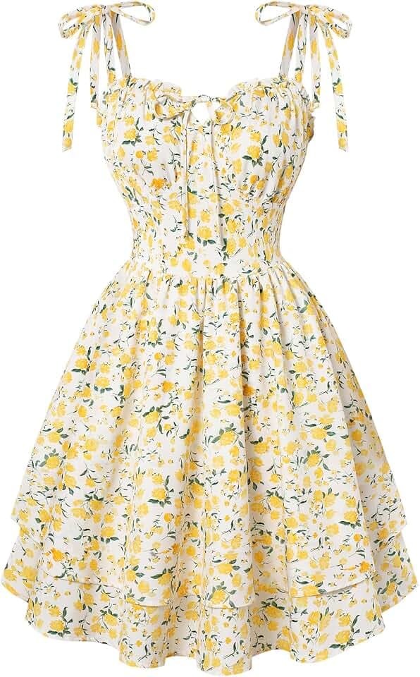 SCARLET DARKNESS Damen Blumen Trägerkleid Sommer Korsett Kurz Minikleid