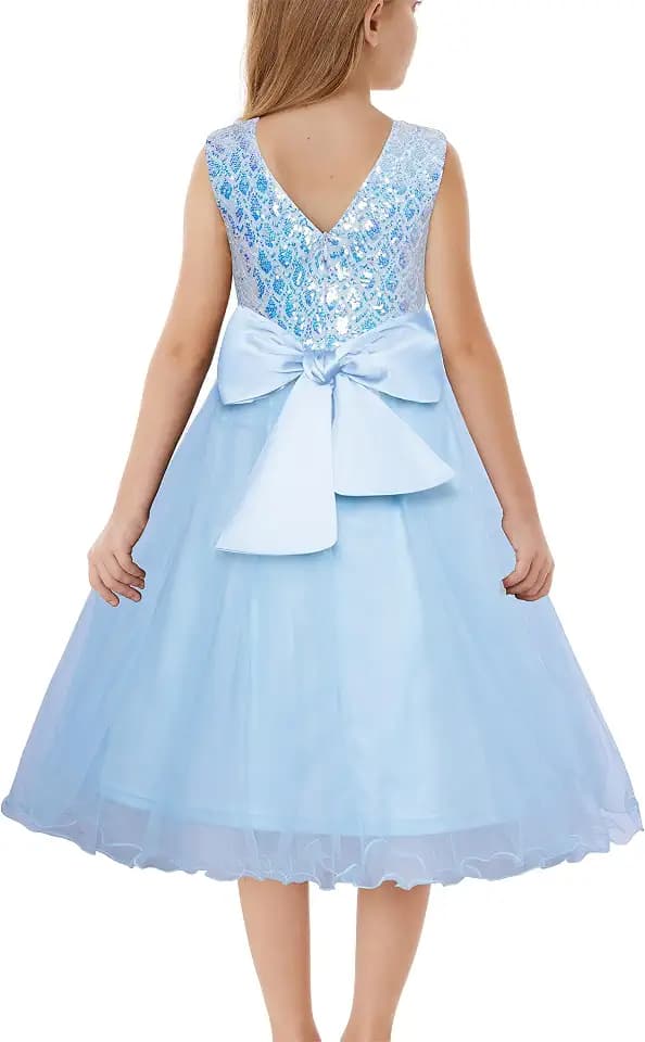 GRACE KARIN Mädchen Pailletten Prinzessin Kleid Party Hochzeit Blumenmädchen Tüllkleid Geburtstag Abendkleid Kinder Elegant Glitzerndes Kleid