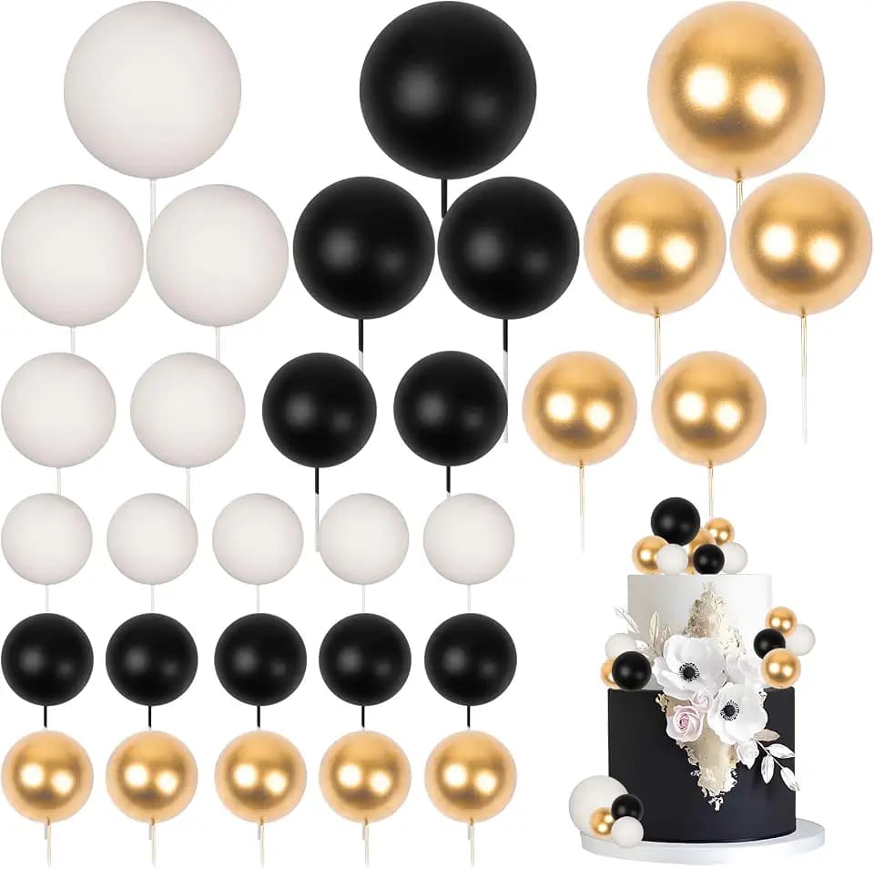 30 PCS Balls Cake Topper DIY Cake Insert Toppers