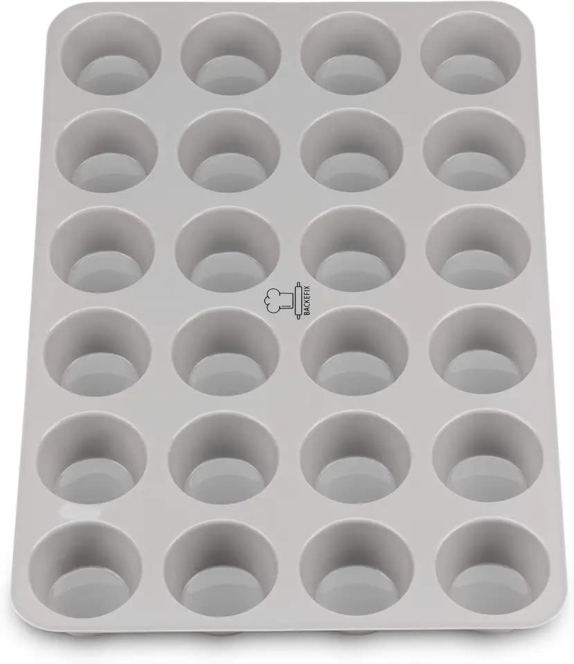 Backefix FLEXI 24er Mini Muffinform Silikon für kleine Muffins je 4,5cm, 3cm hoch | antihaftende mini Muffins Backform Silikon | Mini Muffinblech 24er, Deutsche Standards, BPA frei, spülmaschinenfest