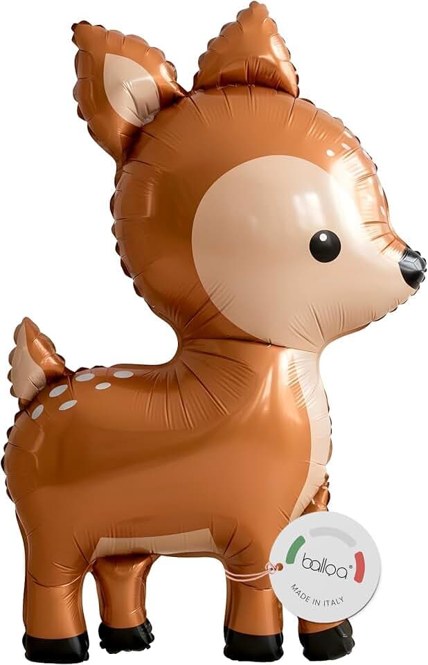 Folienballon Rehkitz, XXL Waldtiere Deko Kindergeburtstag, 75 cm