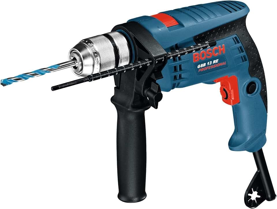 Bosch PRO Schlagbohrmaschine GSB 13 RE (Leistung 600 Watt, inkl. Tiefenanschlag 210mm, Schnellspannbohrfutter 13mm)