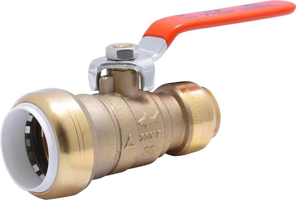 SharkBite 1 Inch PVC x 3/4 Inch CTS Ball Valve, Push to Connect Brass Plumbing Fitting, PEX Pipe, Copper, CPVC, PE-RT, HDPE, 25551LF
