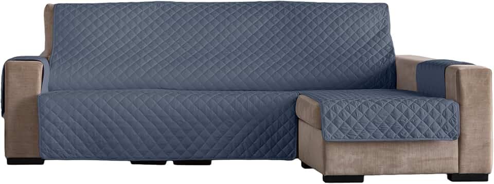 Estoralis | Eden | Moderner Chaiselongue-Bezug | Gesteppter Stoff | Stein | Für Chaisse Longue 290 cm rechter Arm | Stoffgröße 290 x 255 cm (Breite x Höhe) Schutz für alle Arten von Sofas