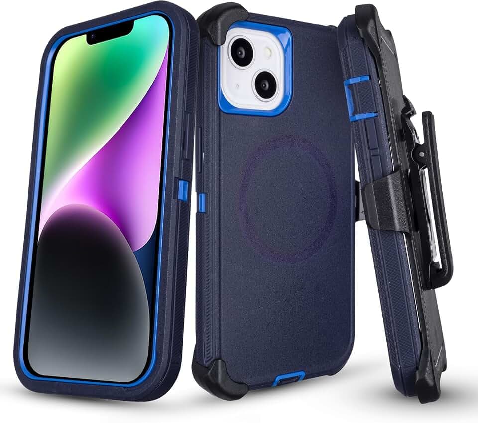 for iPhone 14 Case with Belt Clip for Work Outdoor, Compatible with MagSafe