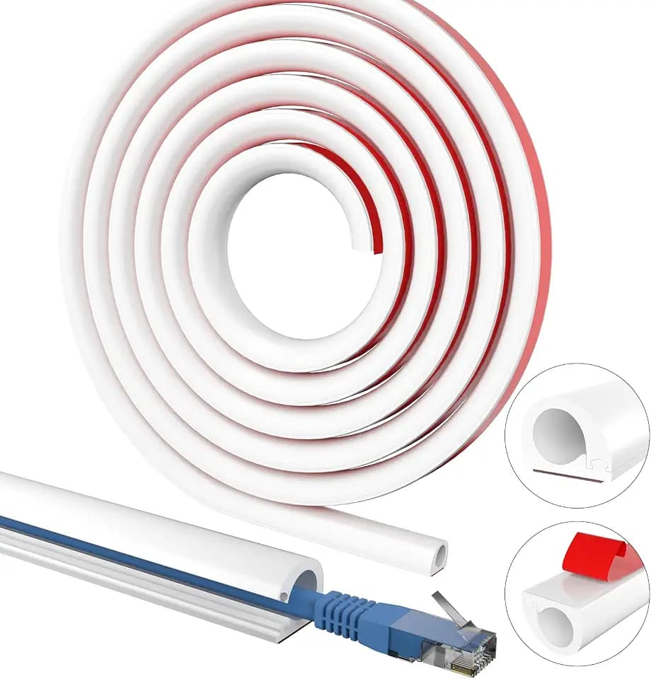 39 Inch Wall Cable Hider, Flexible Wire Cord Management Self-Adhesive Cord Covers for Wires on Wall, Side Open One Cord Cable Raceway Wire Cover for Cords, HDMI Cord Hider for Wall Mount TV