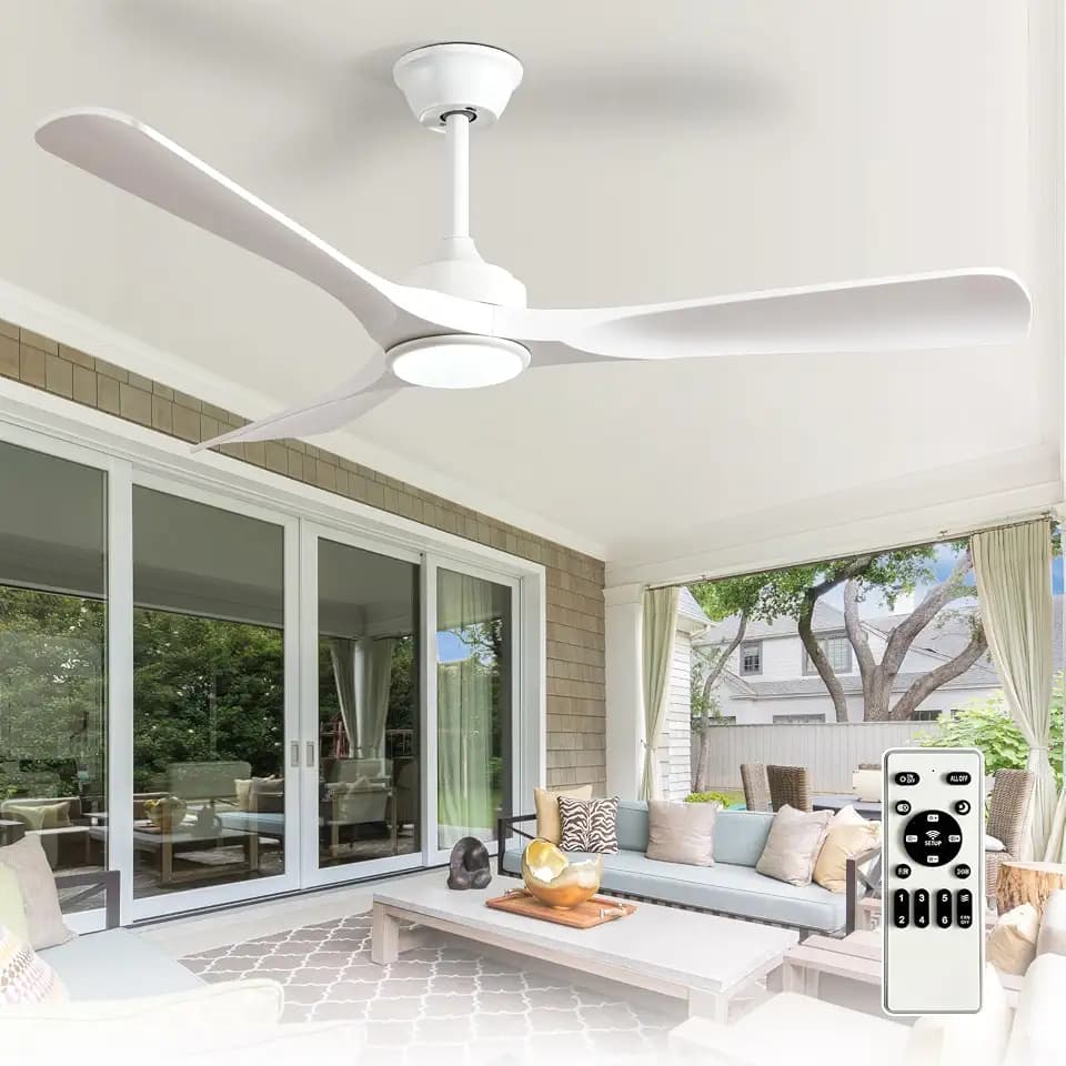 Depuley Ceiling Fan with Light and Remote: 52 Inch White 3 Blade Fandelier