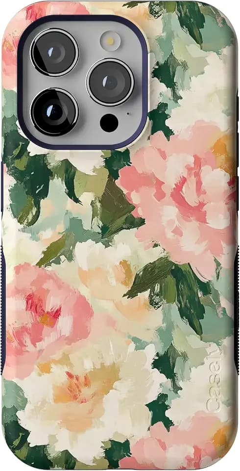 Casely iPhone 15 Pro Case | The Garden Room | Painted Petals | Bold Protective Design | Compatible with MagSafe