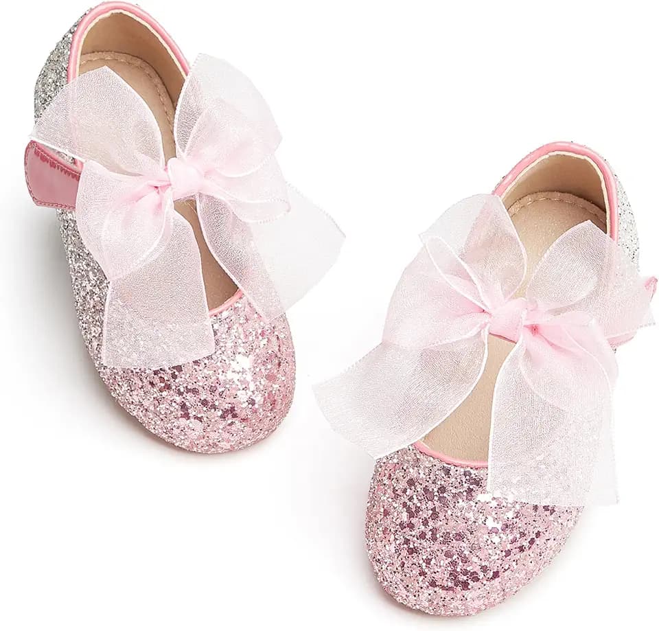 Kiderence Little Toddler Girls Dress Shoes Ballerina Ballet Flats Kids Mary Janes