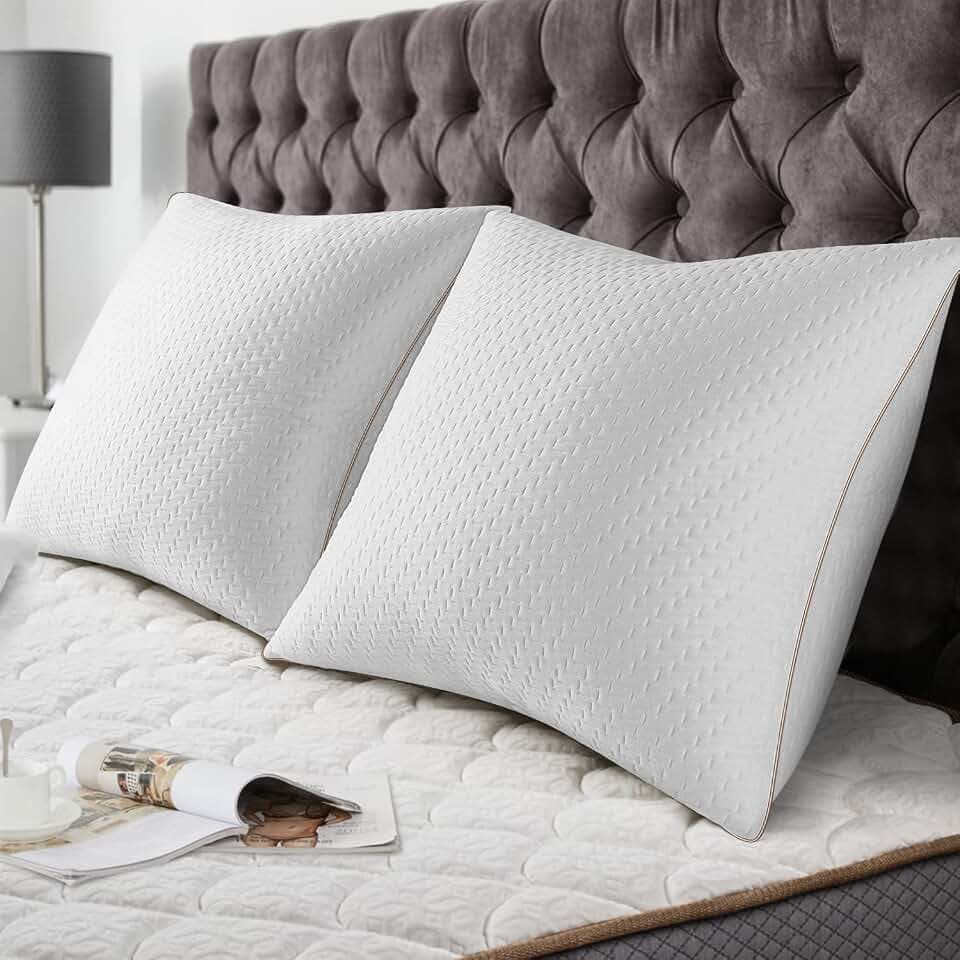 BedStory Kopfkissen 50x50 2er Set mit abziehbarem Bambusfasern Bezug