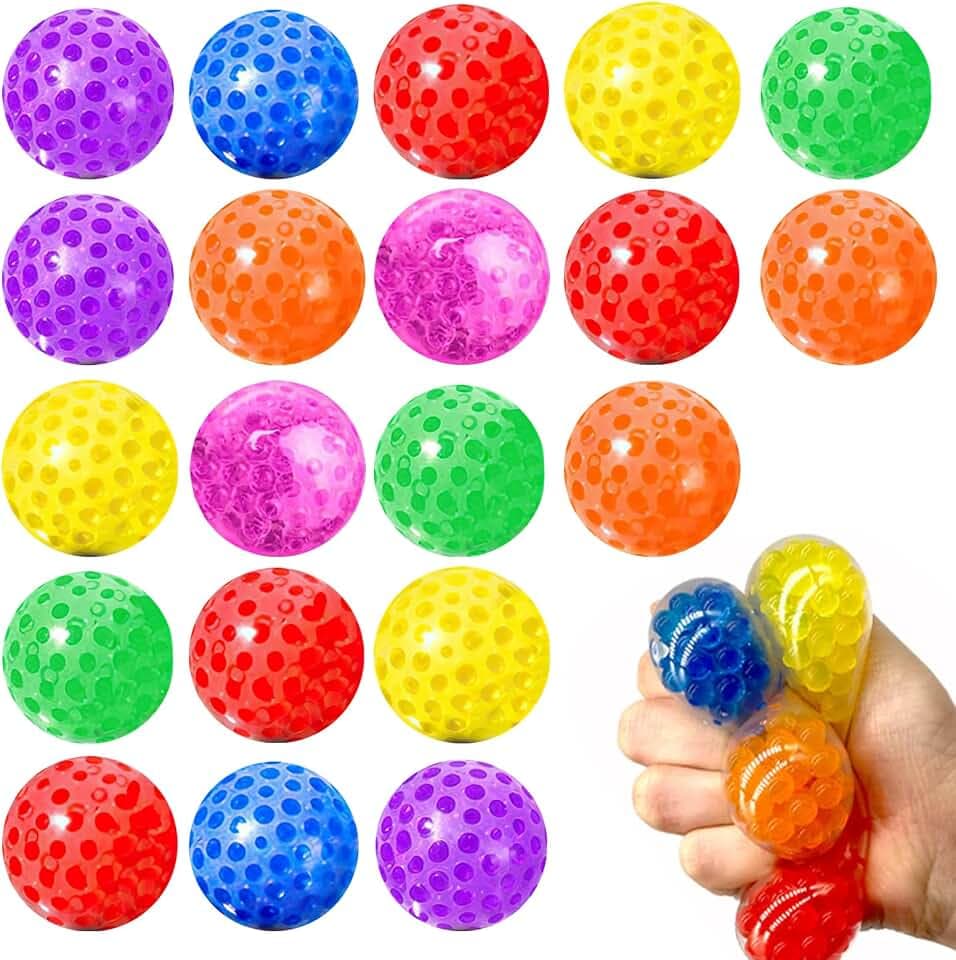20 Stück Anti Stress Spielzeug Set Mesh Stressbälle Squishy Balls