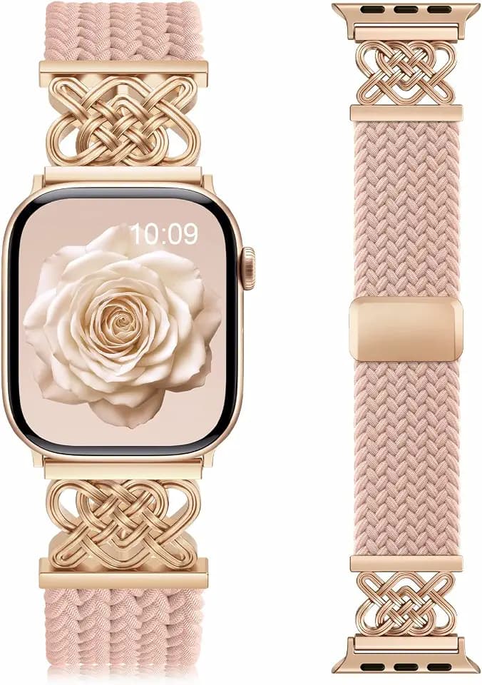 Braided Stretchy Band for Apple Watch Bands for Women 38mm 40mm 41mm 42mm
