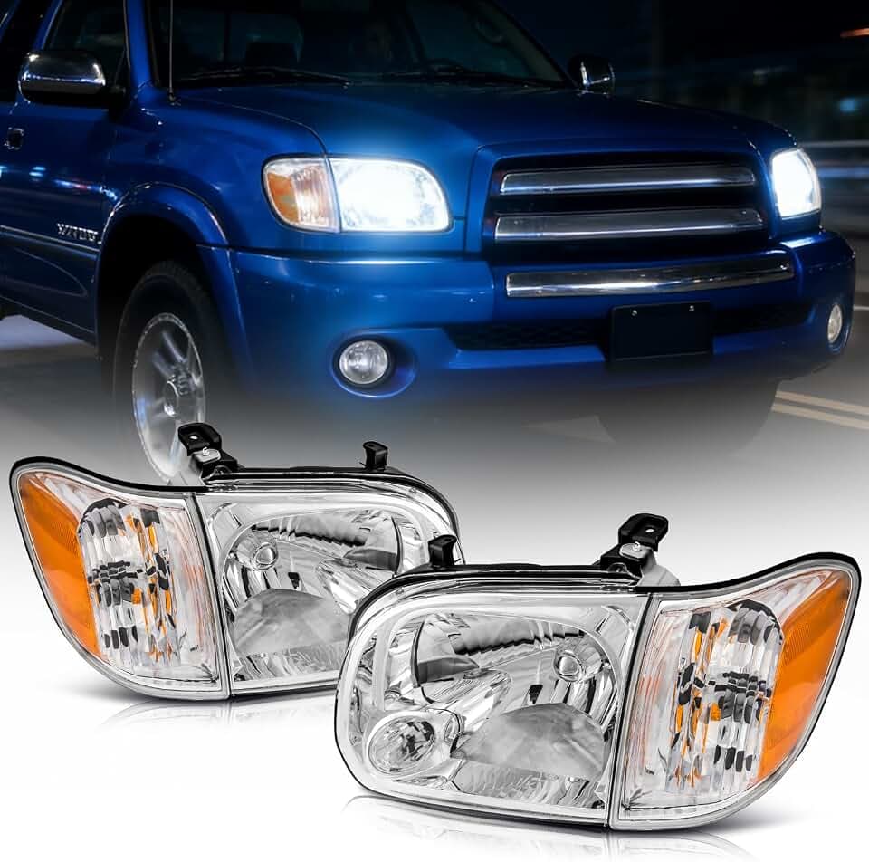 PHILTOP Headlight Assembly for 2005-2006 Toyota Tundra 4.7L/4.0L