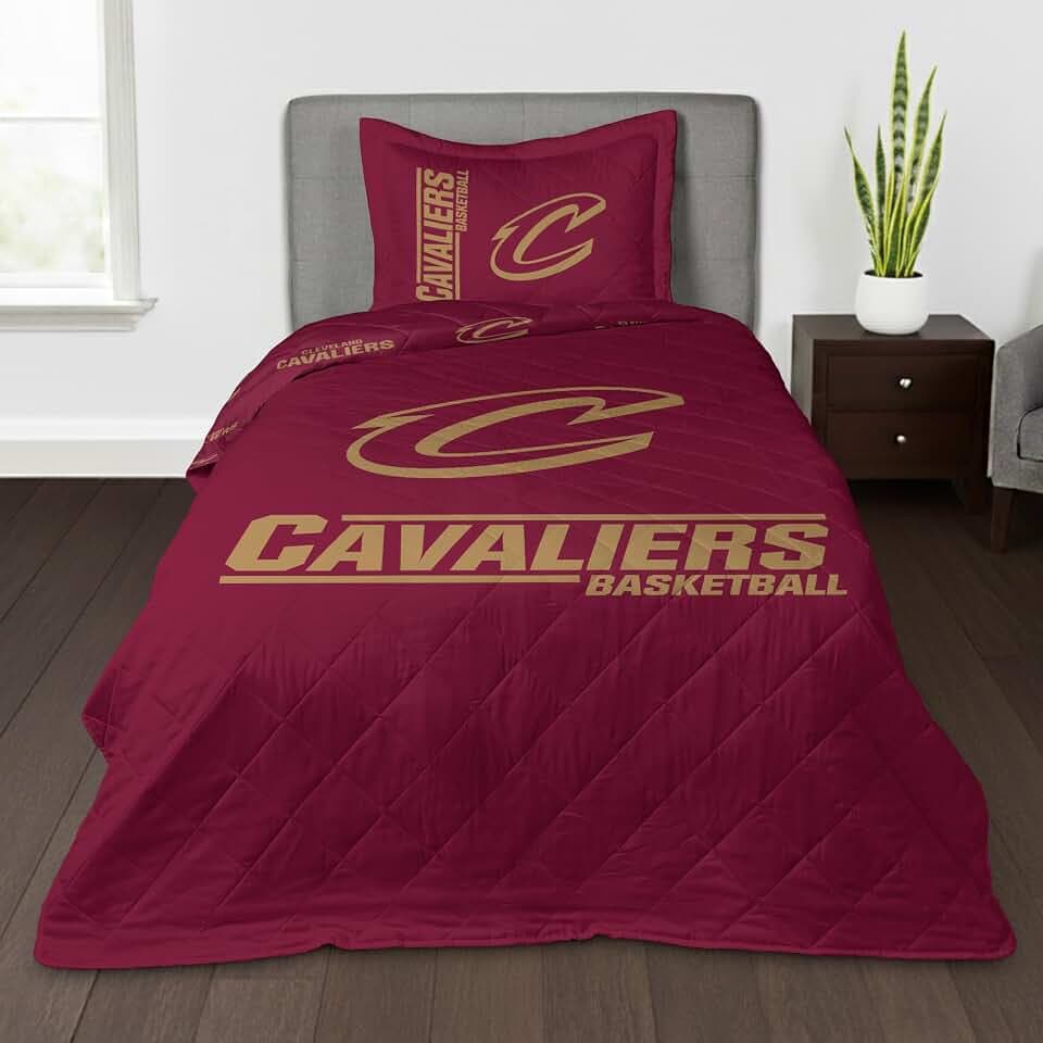 Northwest NBA Quilted Throw Blanket with Sham, Soft Cozy Bedding, All Seasons, 60 x 80 inches