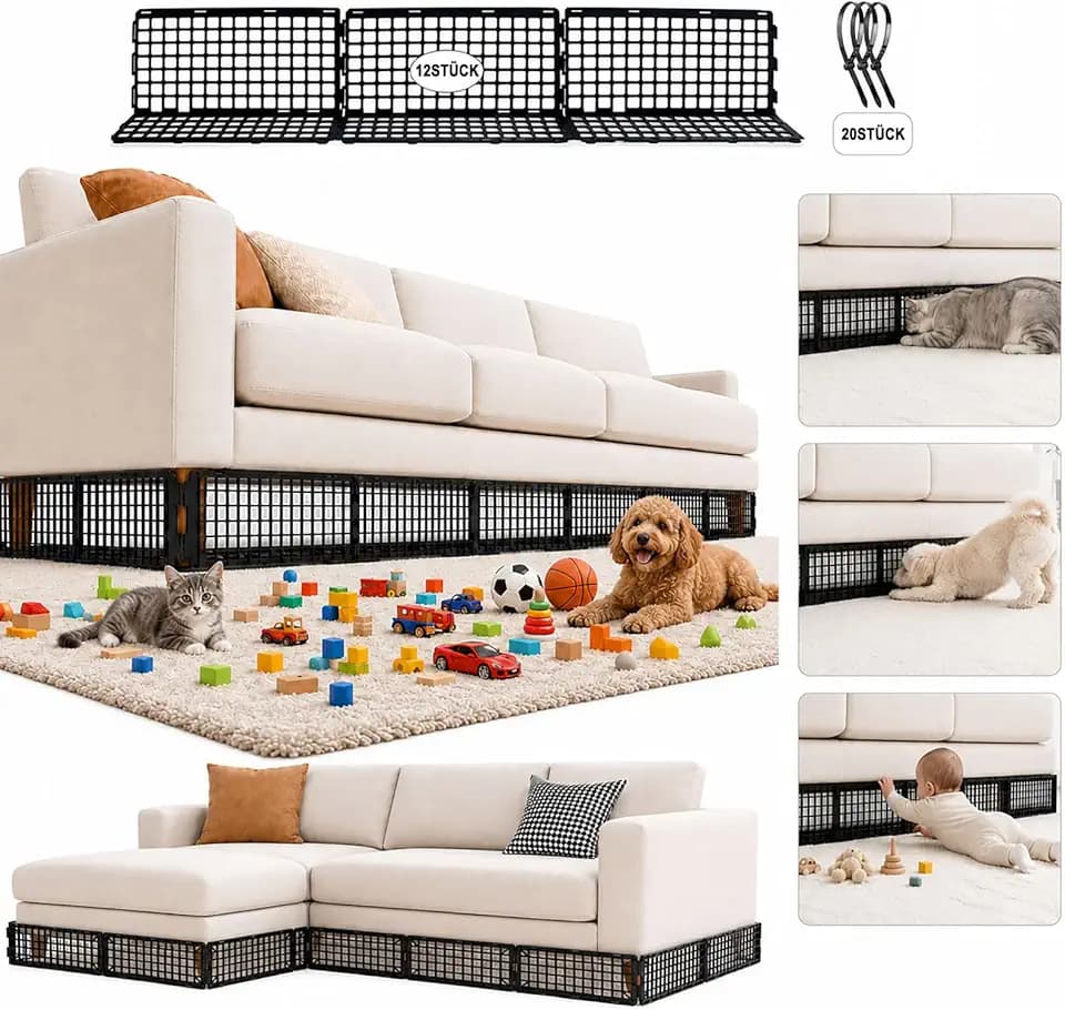 12 Stück Spielzeugblocker Couch,Verstellbarer Spielzeugstopper unter Bett