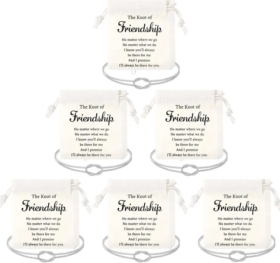 Tondiamo 6 Sets Love Knot Friendship Bracelets with Bag