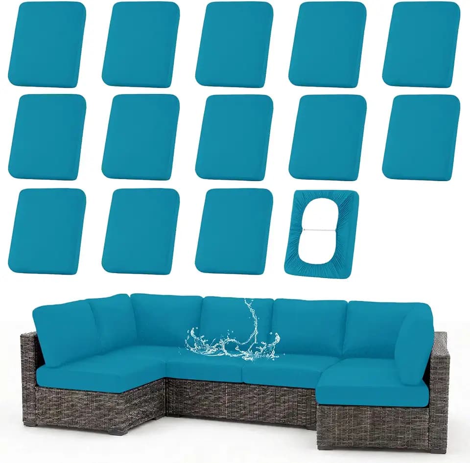 hyha Waterproof Outdoor Cushion Covers, Stretch Patio Slipcovers