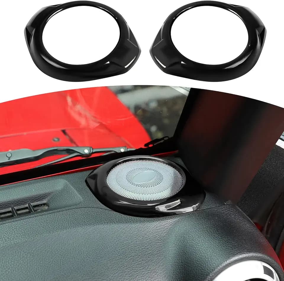 RT-TCZ for Jeep JK A Pillar Speaker Trim Cover for Jeep Wrangler JK JKU 2015 2016 2017 Black Interior Accessories 2pcs