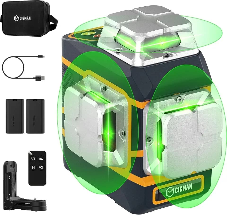 CIGMAN Laser Level 3x360° Self Leveling for Construction & Picture Hanging