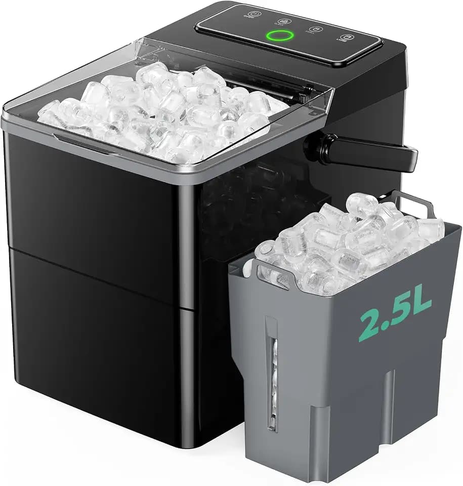 Totnz Boost Ice Maker with 2.5L Expanding Ice Basket & 1.8L Water Tank, 9 Bullet Ice Cubes in 6 Mins, Ice Maker Countertop with LED Touch Control Self-Cleaning, Ice Machine 2 Ice Sizes