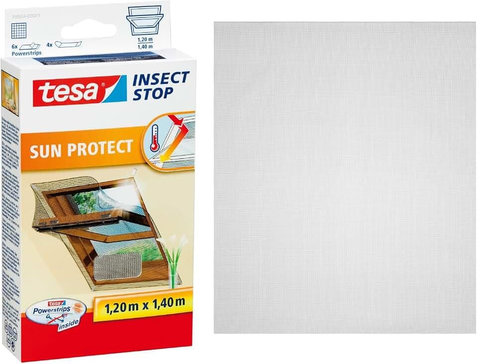 tesa Insect Stop 2-in-1 Sonnenschutz & Fliegengitter Premium 120cm x 140cm