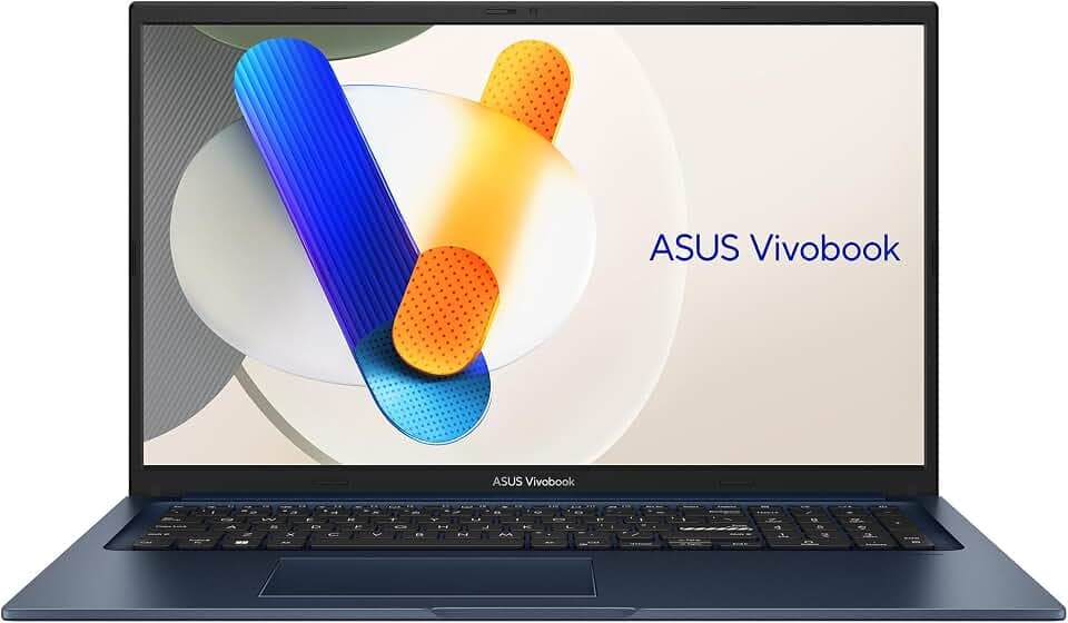 ASUS Vivobook 17 Laptop - 17.3” FHD Display - Intel® Core™ 3 100U - 8GB RAM - 512GB SSD - Windows 11 Home - Quiet Blue - F1704VA-AS34
