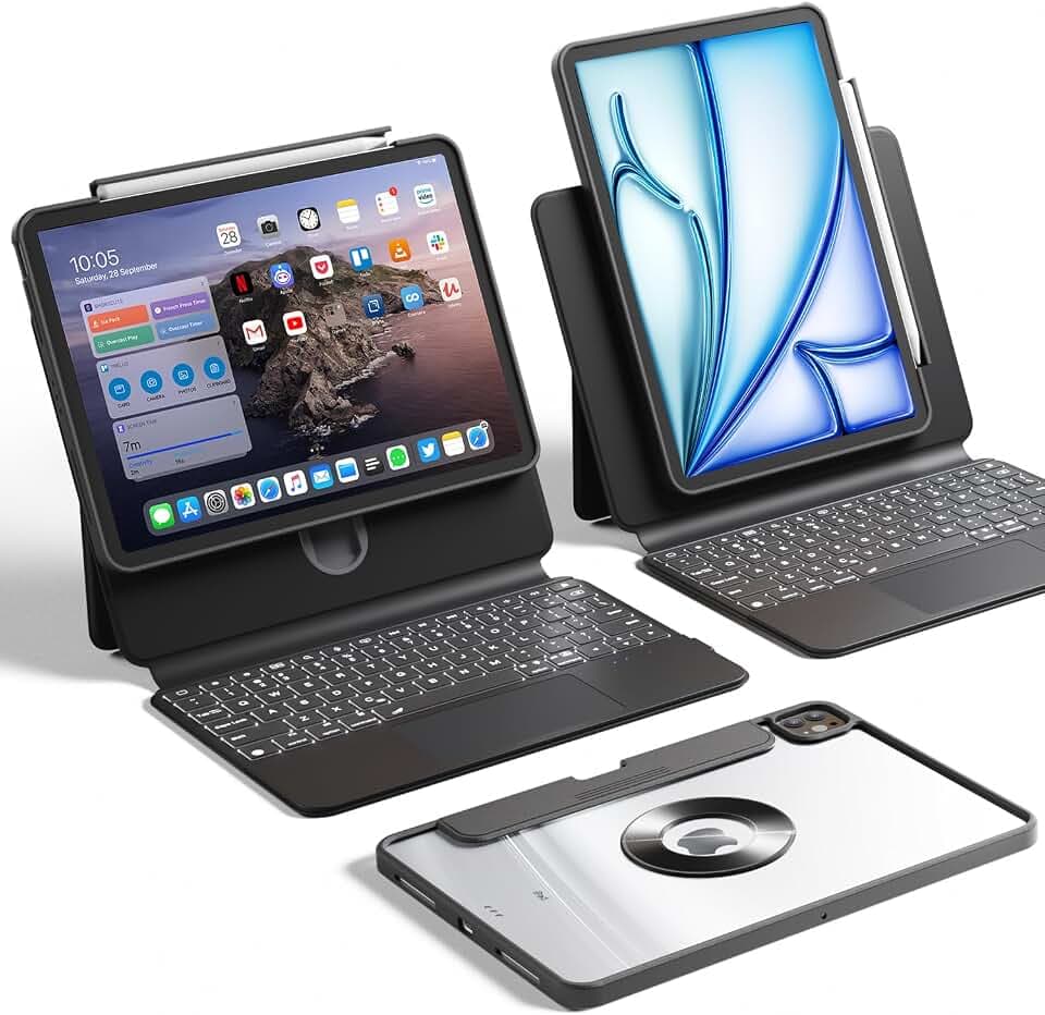 Detachable Magnetic Keyboard Case for iPad Pro 12.9 & Air 13, Black