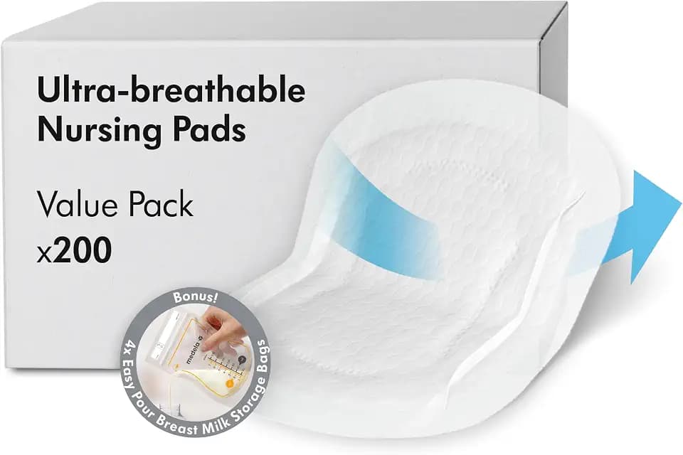 Medela Ultra-atmungsaktive, Einweg-Stilleinlagen – Hochgradig saugfähig – Diskretes Design für hohen – 200er Pack