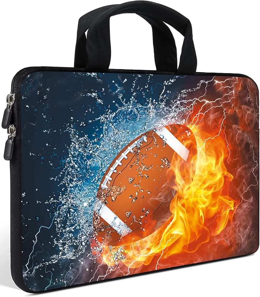 AMARY Laptop Sleeves 11.6" 12" Laptop Handle Bag Neoprene Notebook Carrying Pouch Chromebook Sleeves case (Football)