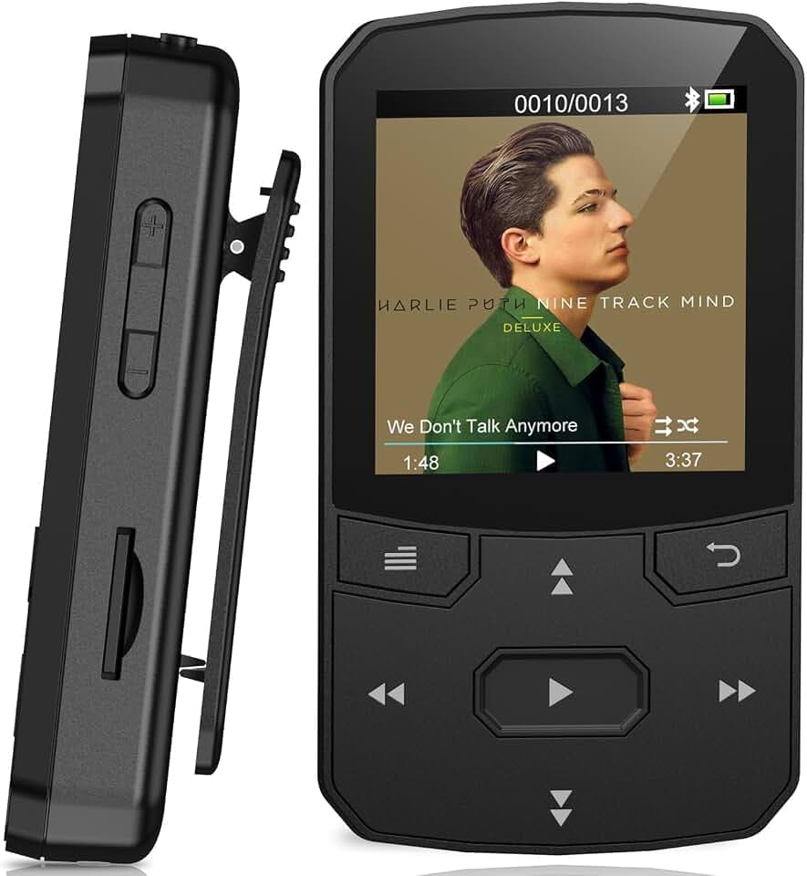 RUIZU MP3 Player Bluetooth 5.3 Sport 32GB mit Clip, Tasten, 128GB TF-Karte