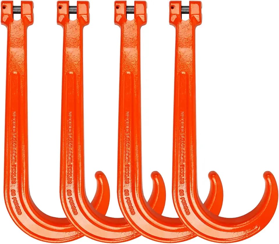 LULU CARGO CONTROL 15" Heavy Duty J Hooks, Grade 80, 7100 lbs WLL, 4 Pack