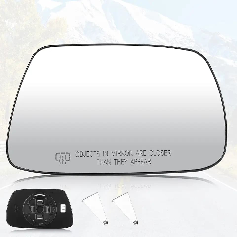 Youxmoto Towing Mirror Glass Passenger Right Side, Fit For Jeep Grand Cherokee 2005 2006 2007 2008 2009 2010, Heated with Backing Plate Mirror Glass, Fits 5142874AA