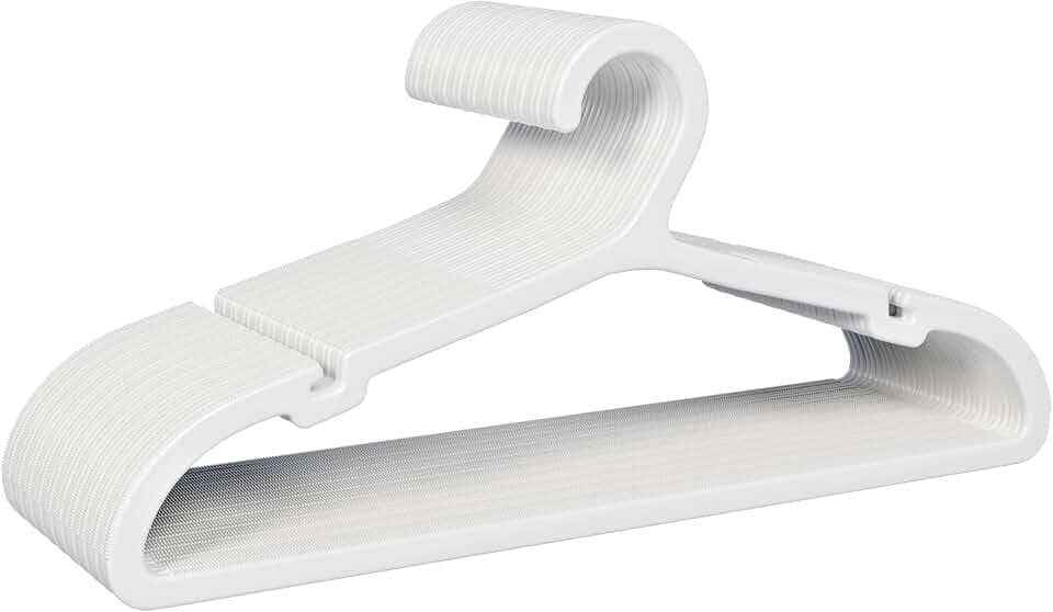 ABHENG 30 Pack Clothes Hangers, Non Slip Plastic Coat Hangers, Space Saving Hangers, Heavy Duty, Hanging Dry Wet Clothes, 16.4" x 8.3", White, UAPY0530W
