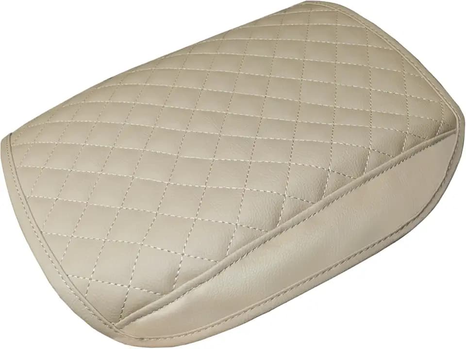 Armrest Cover for Honda Pilot Accessories 2009 2010 2011 2012 2013 2014 2015 Center Console Cover Anti-Scratch Leather Armrest Decoration for Honda Pilot Interior Accessories (Beige Trim)