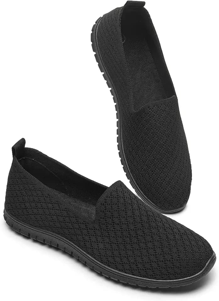 Women's Mesh Flats Shoes Breathable Slip on Shoes Comfortable Walking Shoes
