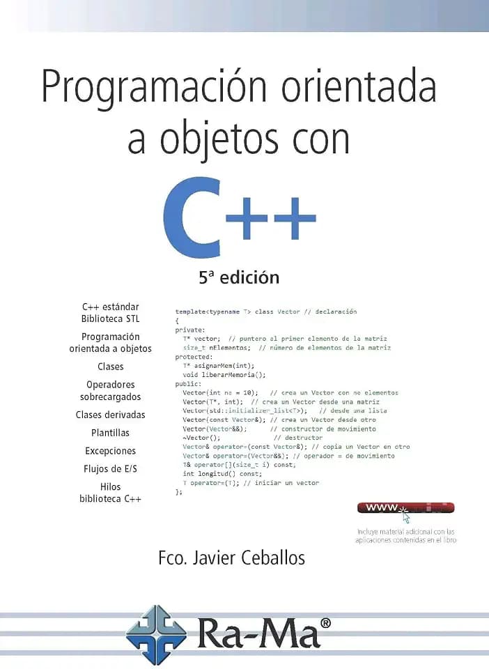 PROGRAMACIÓN ORIENTADA A OBJETOS CON C++. 5ª EDICIÓN.