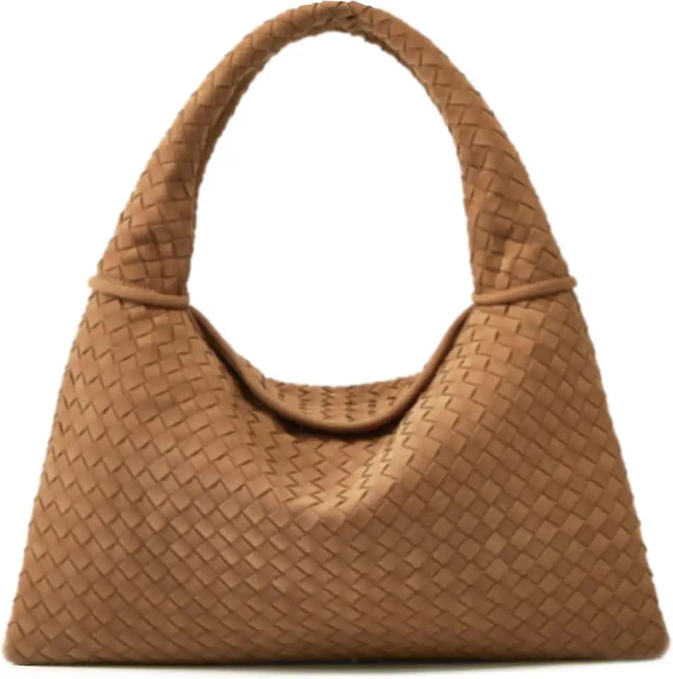 Suede Woven Hobo Bags Purses for Women Woven Leather Bag Vintage Tote Bag Retro Handbag Satchel 2025