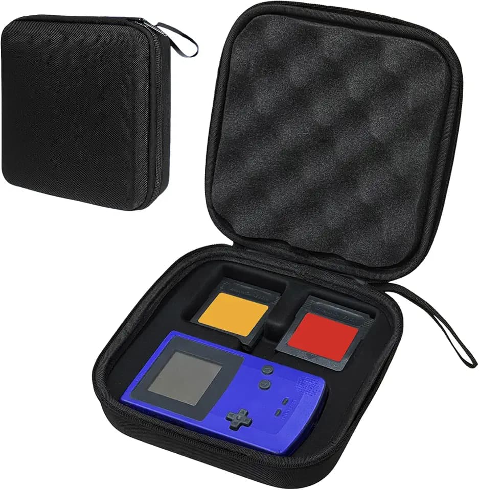 Case for Gameboy Color, Accessories for GBC, Rugged Shockproof Storage Bag with Egg Crate Foam - Game Cartridge Holder for 6 Games - Travel Carrying Case