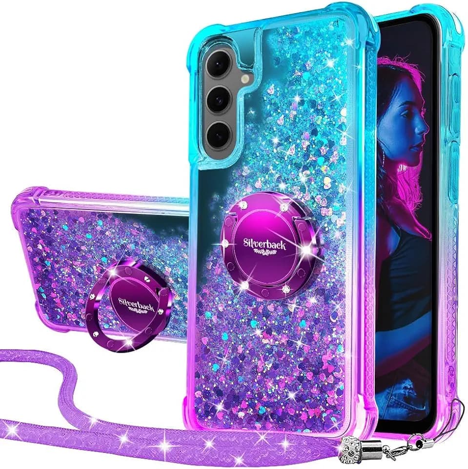 Silverback for Samsung Galaxy S25 FE Case with Ring Stand, Purple