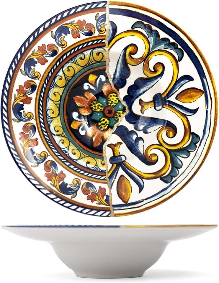 PENGO Positano Pasta-Teller, dekoriert, 27 cm, mehrfarbig, 0,01 mm