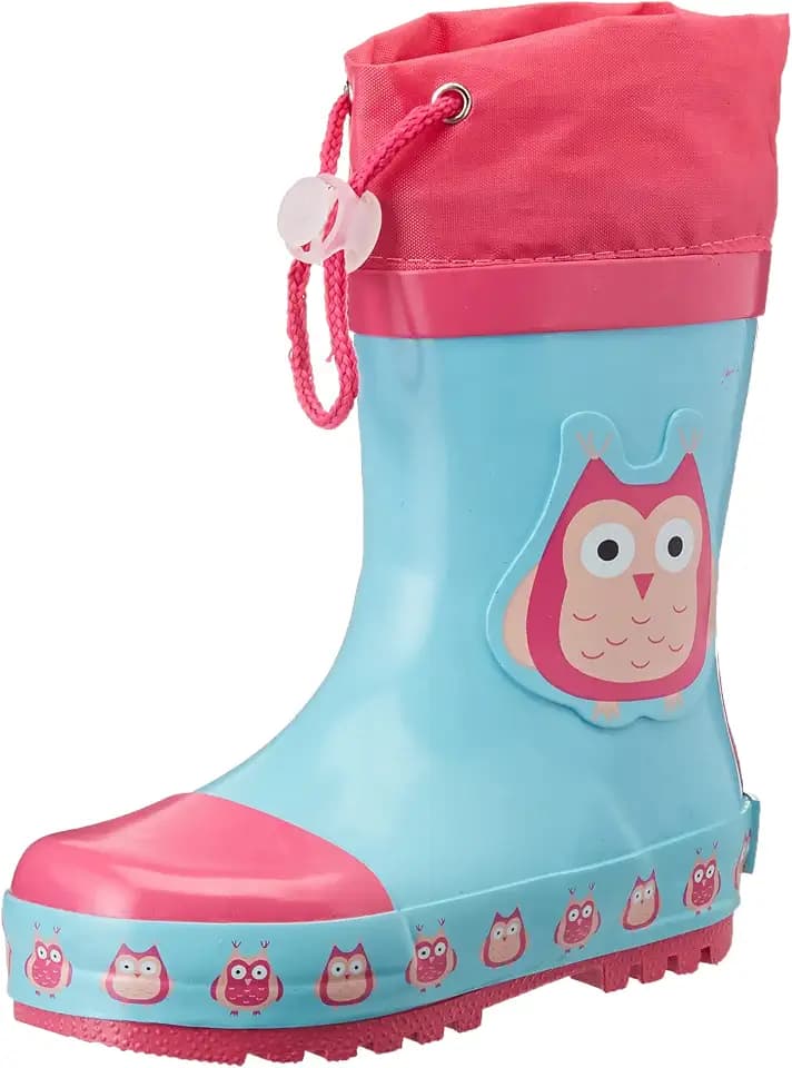 Playshoes Kinder Gummistiefel aus Naturkautschuk, trendige Unisex Regenstiefel mit Reflektoren