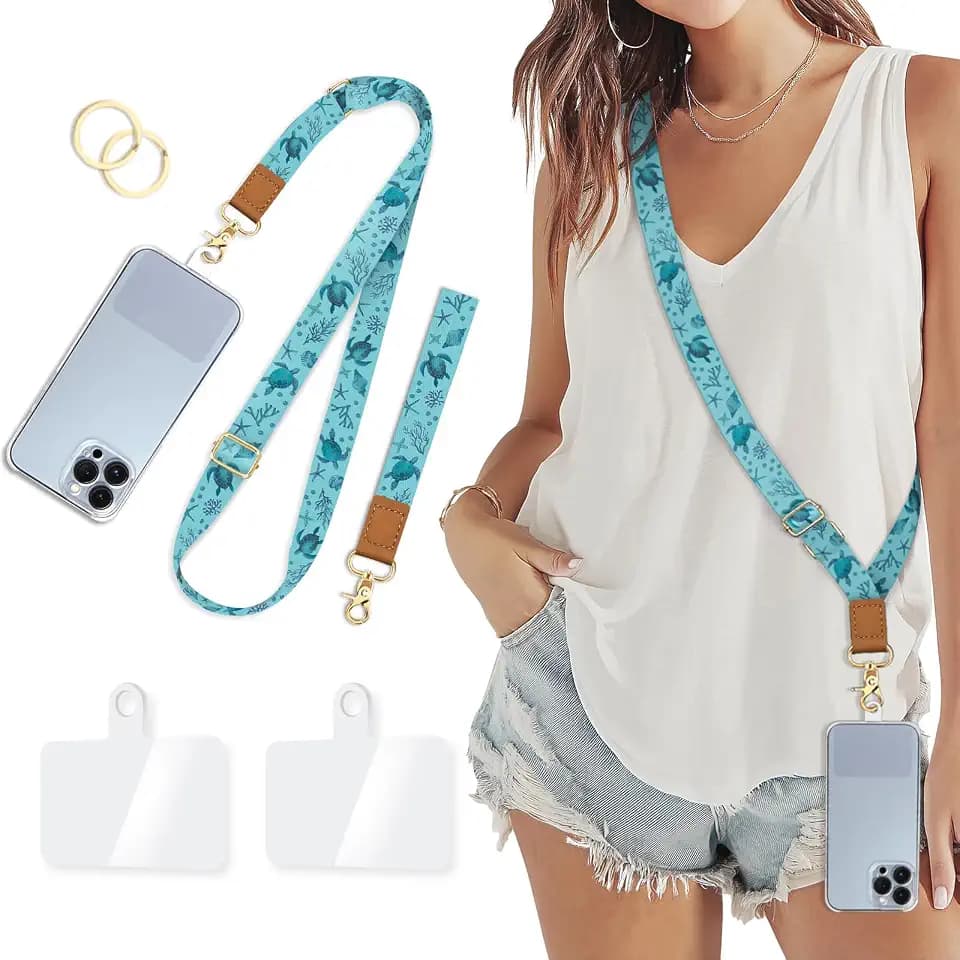 Piefly Cell Phone Lanyard Crossbody Wrist Strap Adjustable for Women Turtle