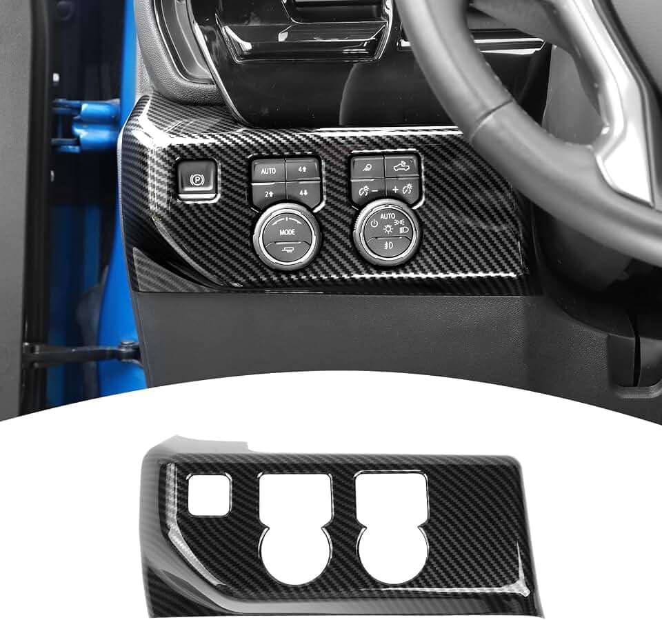 for Silverado Headlight Switch Panel Trim Cover Fit for Chevy Silverado 2022 2023 2024 up Black Carbon Fiber Grain Interior Accessories
