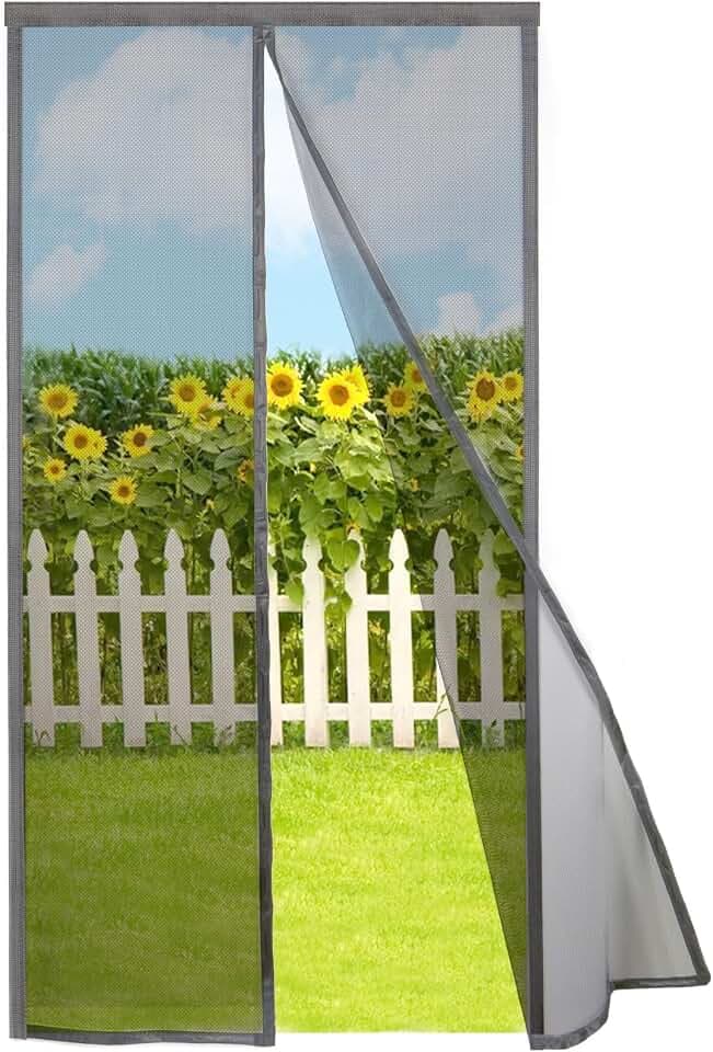 Risareyi Magnet Fliegengitter Balkontür 85x235cm, Grau Moskitonetz Tür