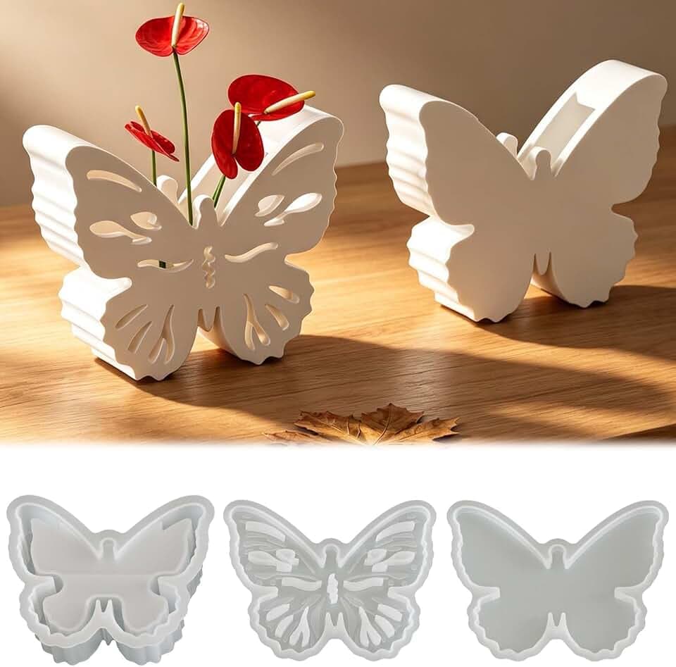 3 Stück Silikonformen Gießformen Schmetterling FORMVERSITY, Silikonform Ostern Schmetterling Gipsformen Kerzen Formen Silikon, Giessform Ostern Kerzenformen Zum Gießen Silikonformen Kerzen