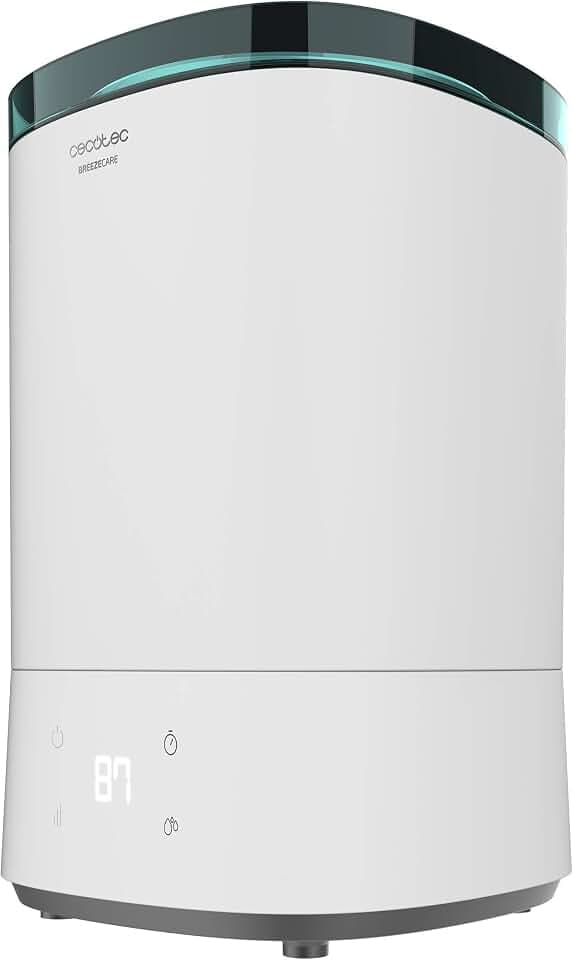 Cecotec Luftbefeuchter BreezeCare 3000. 5,5 Liter Tank, Luftbefeuchtung von 330 ml/h, Keramikfilter, bis zu 24 Stunden Autonomie, 3 Geschwindigkeiten, Timer, Abdeckung bis zu 30 m²