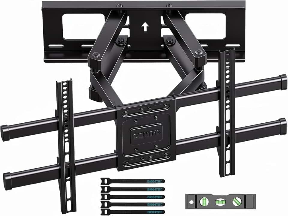 BONTEC Full Motion TV Wall Mount for 37-85 Inch TVs, Heavy Duty Swivel Tilt